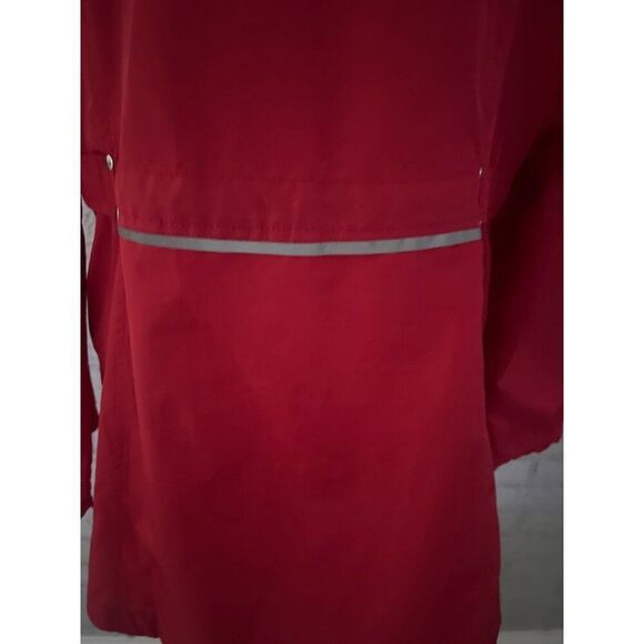 Jones New York Women Red Hooded Raincoat Parka / Windbreaker Size L - Picture 10 of 13